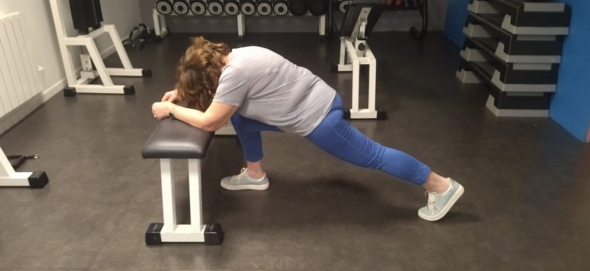Travail de l'étirement du psoas en cours de coaching individuel 